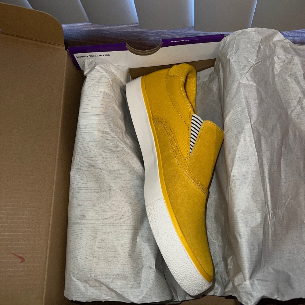Yellow slip ons